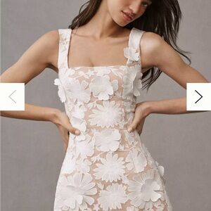 Elegant White Floral Dress-WORN ONCE